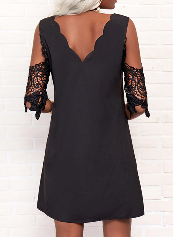 Damen Bluse mit raffinierten Häkelärmeln und scalloped Ausschnitt Stalluxe