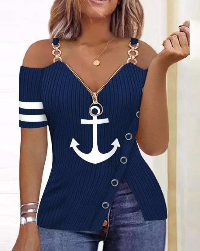 Damen Modisches Oberteil mit asymmetrischem Schnitt und Glitzerdetails Stalluxe