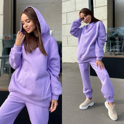 Damen bequeme Hoodie- und Jogginghose-Kombination Stalluxe