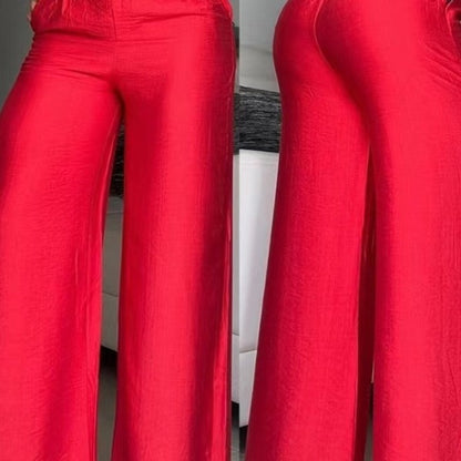 Damen Weite High-Waist-Hosen mit edlem Gürtel-Detail Stalluxe