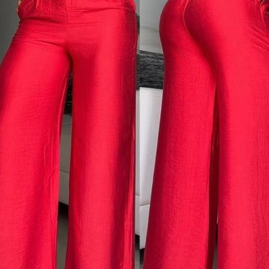 Damen Weite High-Waist-Hosen mit edlem Gürtel-Detail Stalluxe