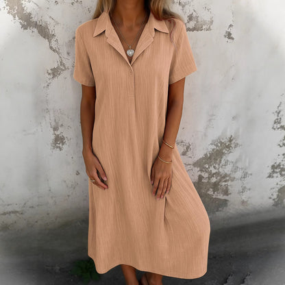 Damen Hemdkleid aus leichtem Stoff mit Knopfdetails Stalluxe