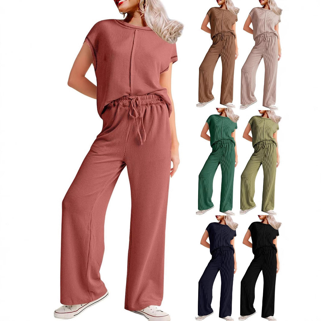 Damen Bequemer Jumpsuit mit weitem Bein und elastischem Bund Stalluxe