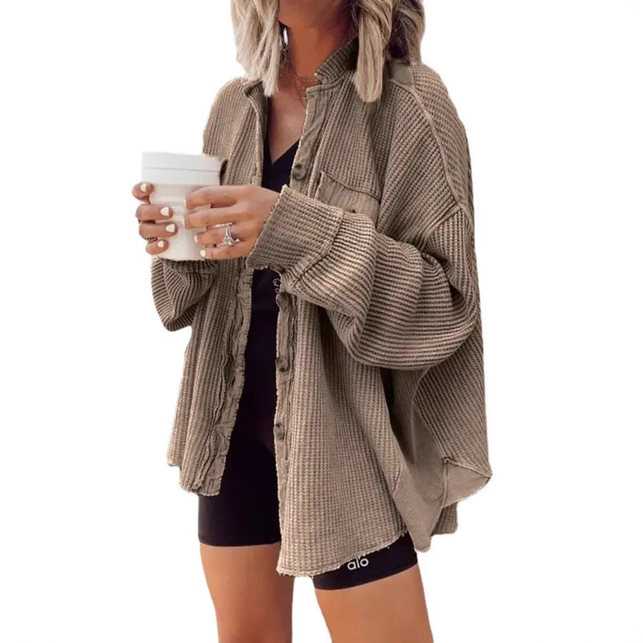 Damen lässige Baumwolljacke mit knöpfbarem Vorderteil und praktischen Taschen Stalluxe