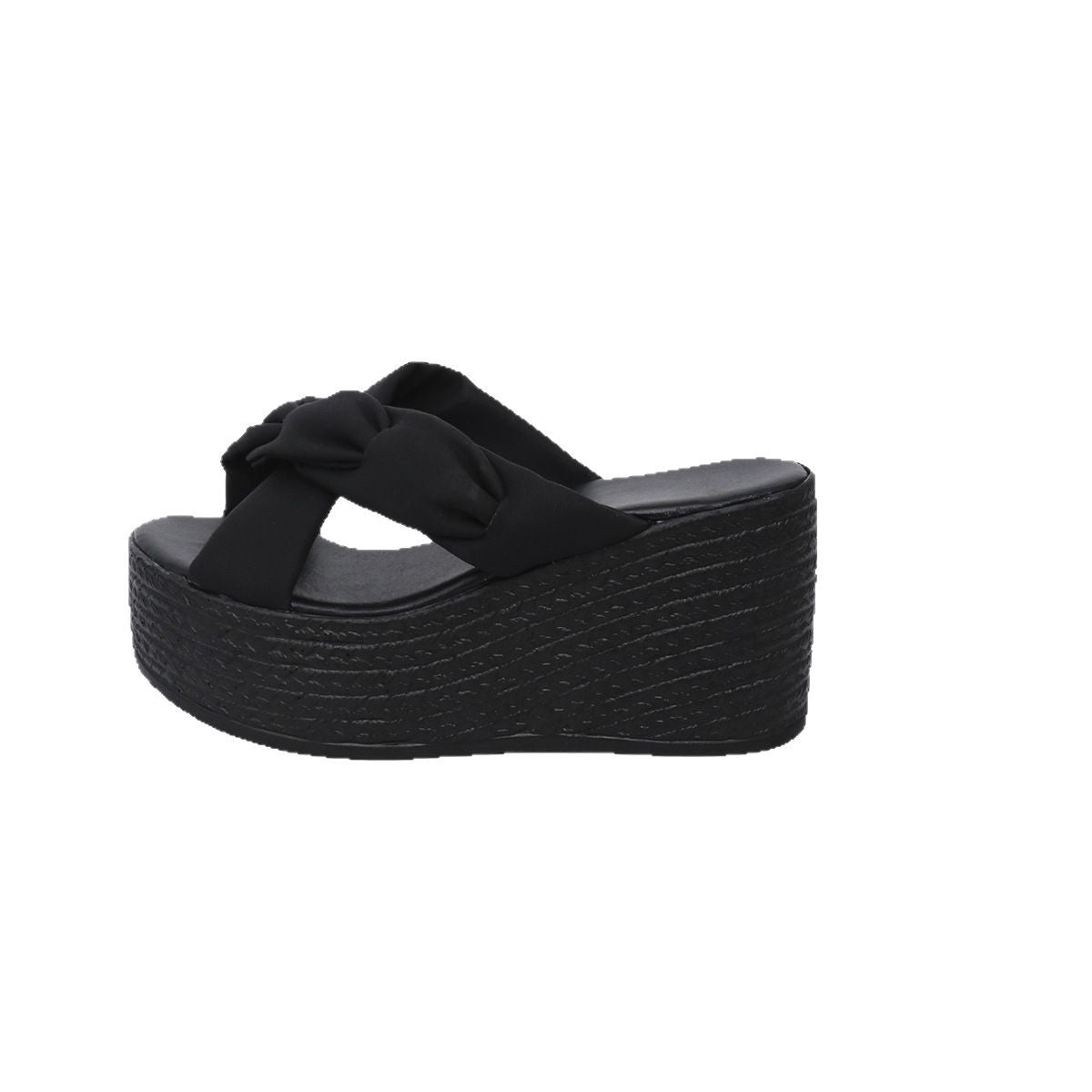 Damen Plateau-Pantoletten mit geflochtenem Riemendesign und komfortabler Sohle Stalluxe