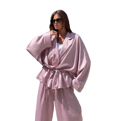 Damen Oversized Blazer mit weiten Ärmeln und passender Hose Stalluxe