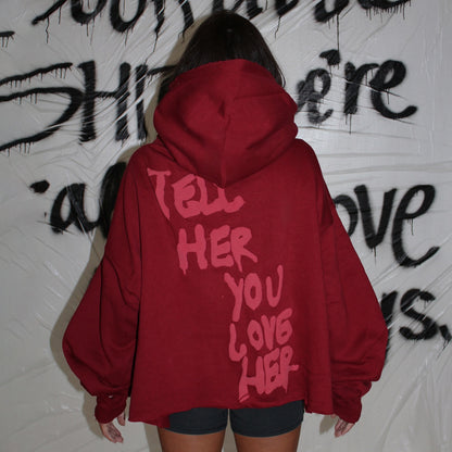 Damen Modischer Oversized Hoodie mit grafischem Print und Distressed-Details Stalluxe