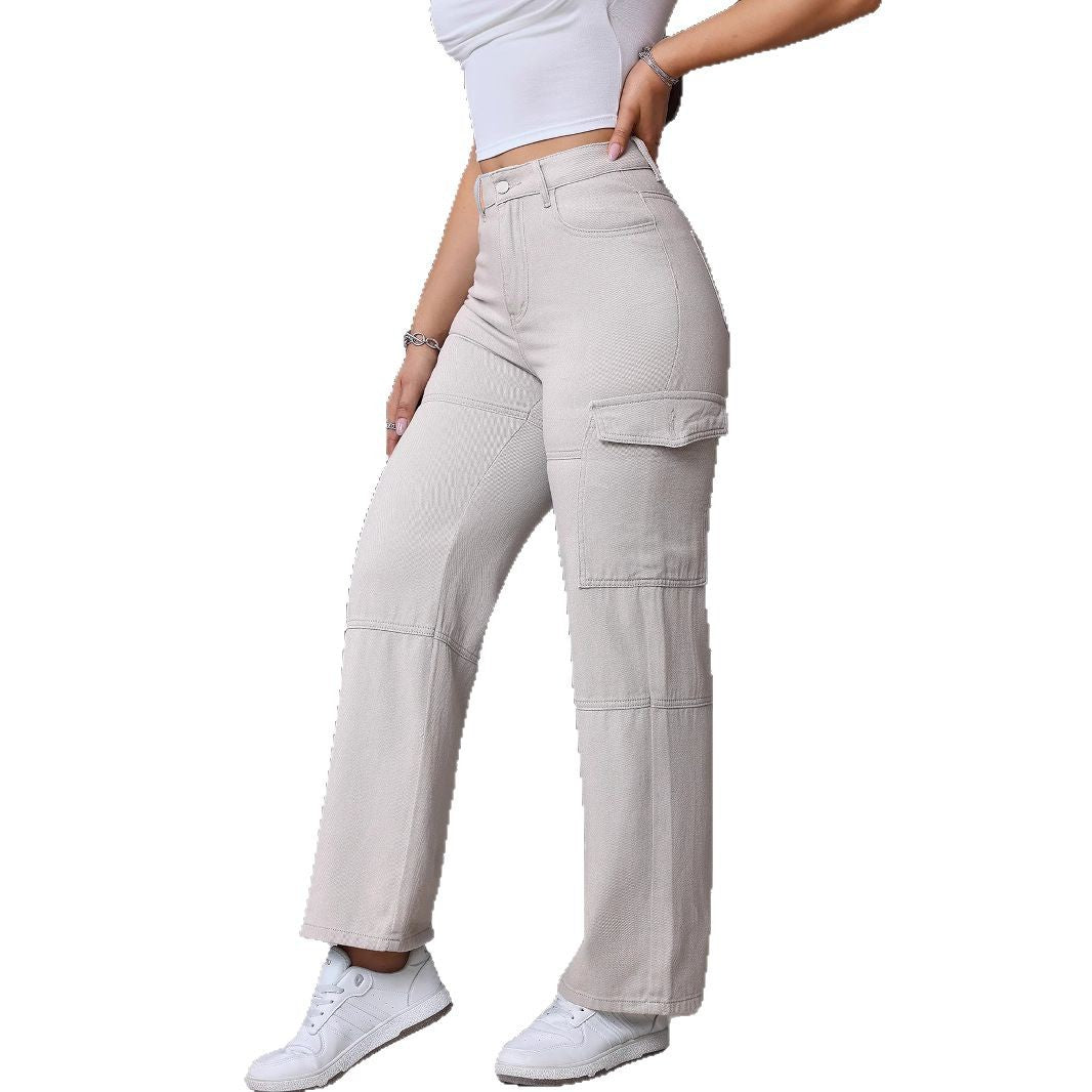 Damen Cargo-Jeans mit weitem Bein und praktischen Seitentaschen Stalluxe