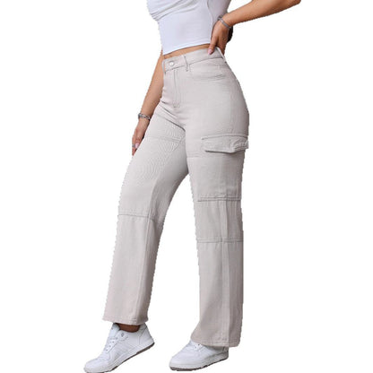 Damen Cargo-Jeans mit weitem Bein und praktischen Seitentaschen Stalluxe