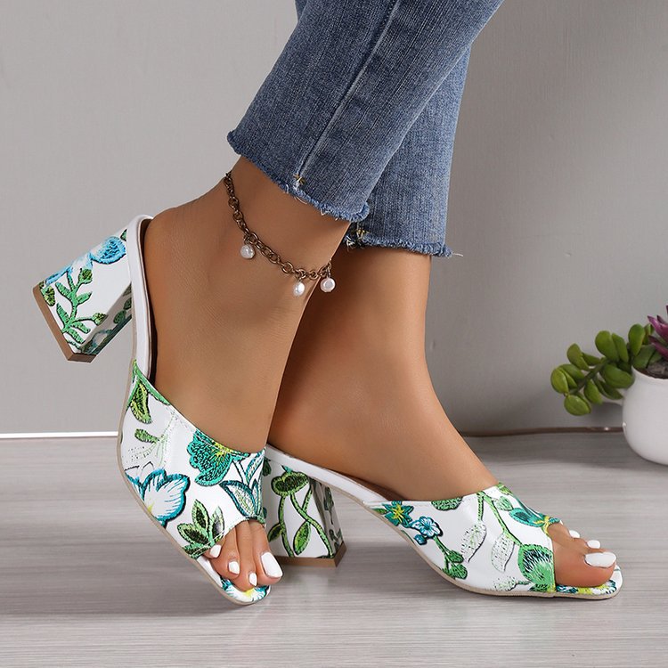Damen Offene Schuhe mit Hochblockabsatz Stalluxe