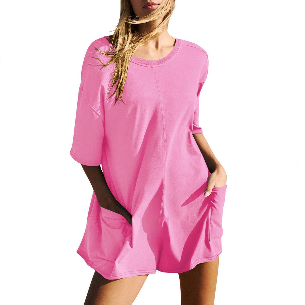 Damen sportliches Tunika-Kleid mit praktischen Taschen Stalluxe