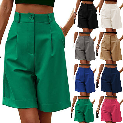 Damen Elegante Bundfalten-Shorts mit praktischen Taschen Stalluxe
