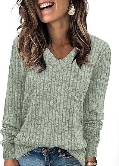 Damen Strickpullover mit V-Ausschnitt und strukturiertem Rippendesign Stalluxe