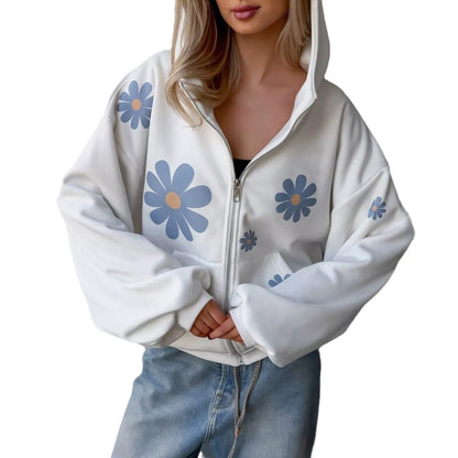 Damen Kapuzenjacke mit floralen Motiven und lässigem Schnitt Stalluxe