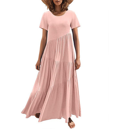 Damen Maxikleid mit lässiger Passform und fließendem Saum Stalluxe