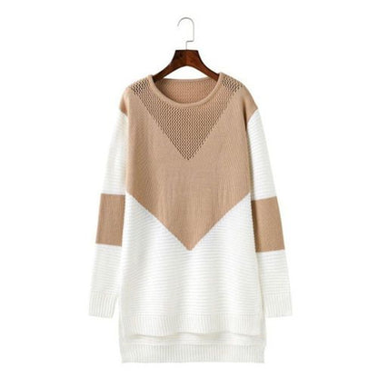 Damen Großer Strickpullover mit modernem geometrischen Design und atmungsaktiver Struktur Stalluxe