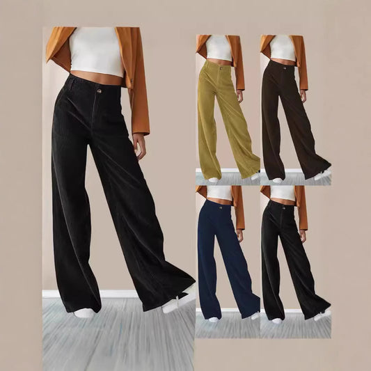 Damen Weit geschnittene Stoffhose mit eleganten Taschen Stalluxe