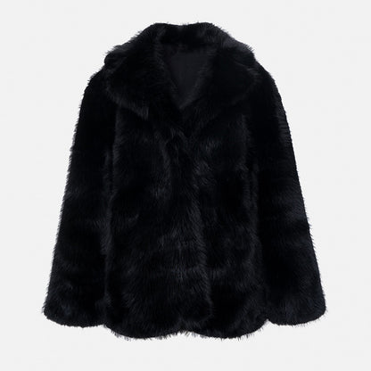 Damen Flauschige Kunstpelzjacke mit weiter Silhouette Stalluxe