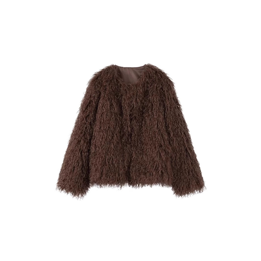 Damen Fleece-Überzieher im trendigen Bouclé-Stil Stalluxe