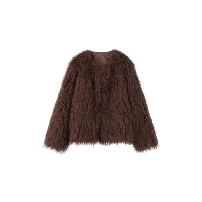 Damen Fleece-Überzieher im trendigen Bouclé-Stil Stalluxe