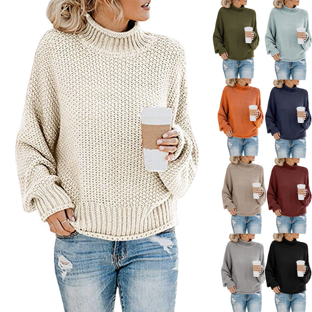 Damen Gemütlicher Pullover mit hohem Kragen und strukturierter Maschenoptik Stalluxe