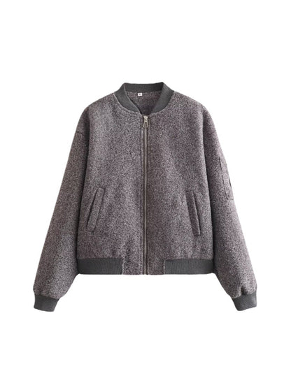 Damen stylische Bomberjacke aus hochwertigem Material mit elastischen Bündchen Stalluxe