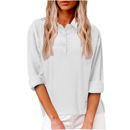 Damen Freizeitbluse mit Knopfleiste und 3/4-Ärmeln Stalluxe