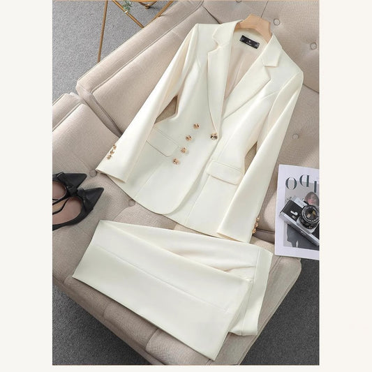 Damen Elegantes Business-Anzug-Set mit dekorativen Knopfdetails Stalluxe