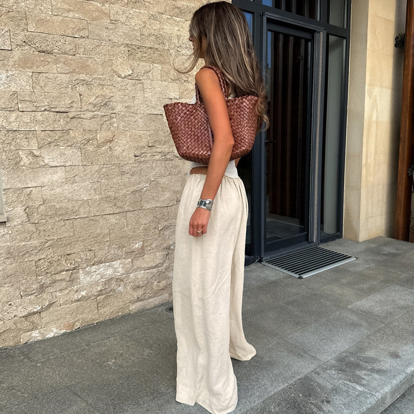 Damen Weite Leinenhose Stalluxe