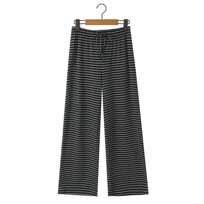 Damen Weite Streifenhose mit elastischem Bund Stalluxe