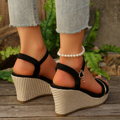 Damen Wedge-Sandalen mit edlen Riemen und schickem Espadrille-Design Stalluxe