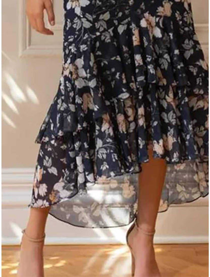 Damen Maxikleid mit voluminösen Ärmeln und floralem Design Stalluxe