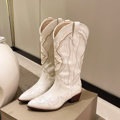 Damen Cowboy-Stiefel im eleganten Design mit filigraner Verzierung Stalluxe