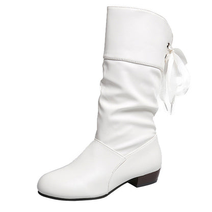 Damen Elegante Stretch-Stiefel mit modischem Bindegürtel Stalluxe