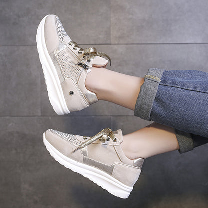 Damen modische Sneakers mit eleganten Glitzer-Akzenten und praktischem Reißverschluss Stalluxe