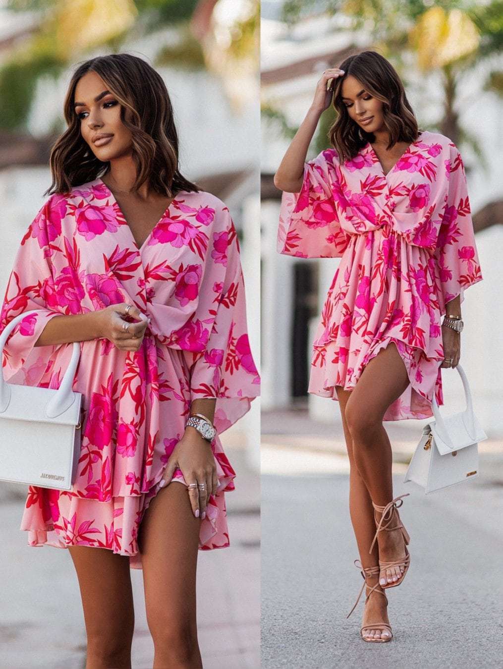 Damen Minikleid mit voluminösen Ärmeln Stalluxe