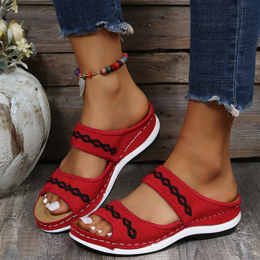 Damen komfortable Sandalen mit elastischen Riemen und anatomischem Fußbett Stalluxe