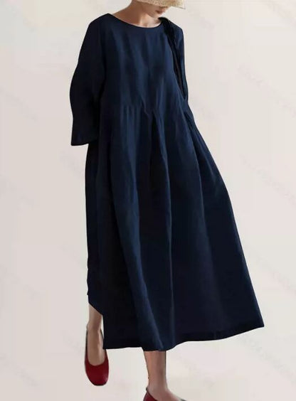 Damen lässiges Sommerkleid im A-Linien Schnitt mit 3/4 Ärmeln Stalluxe