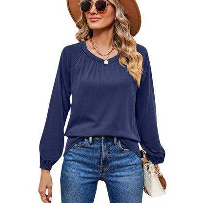 Damen lässiges Longsleeve Oberteil mit raffinierten Rüschendetails Stalluxe