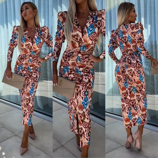 Damen Maxikleid mit raffinierten Rüschendetails Stalluxe
