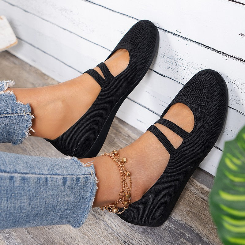 Damen Bequeme Ballerinas mit eleganten Kreuzriemen Stalluxe