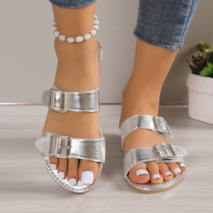 Damen Sandalen mit verstellbaren Schnallen und komfortablem Fußbett Stalluxe