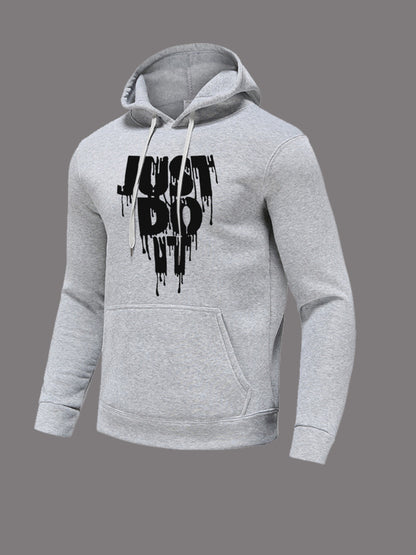 Damen sportlicher Kapuzenpullover mit grafischem Druck und Kängurutasche Stalluxe