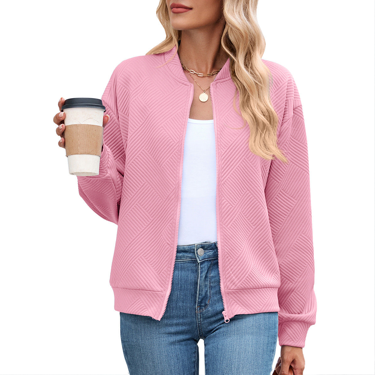 Damen lässige Strickjacke mit strukturiertem Muster und praktischen Taschen Stalluxe