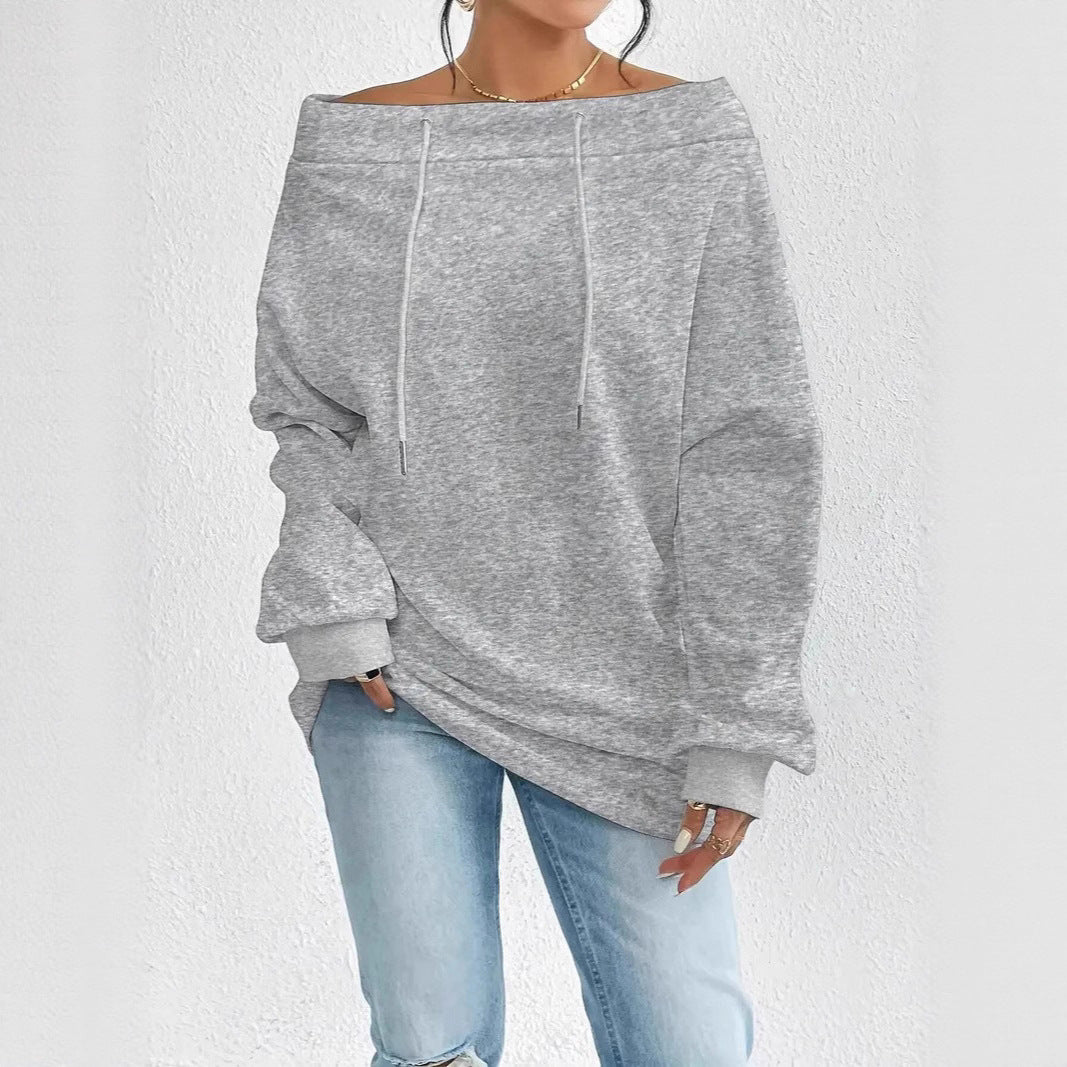 Damen Oversized Sweatshirt mit lässigem Off-Shoulder-Ausschnitt Stalluxe