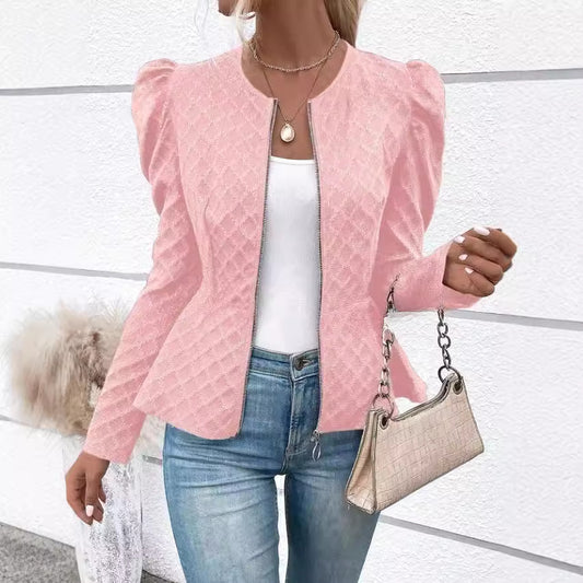 Damen modischer Blazer mit Puffärmeln Stalluxe