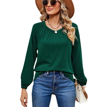 Damen lässiges Longsleeve Oberteil mit raffinierten Rüschendetails Stalluxe
