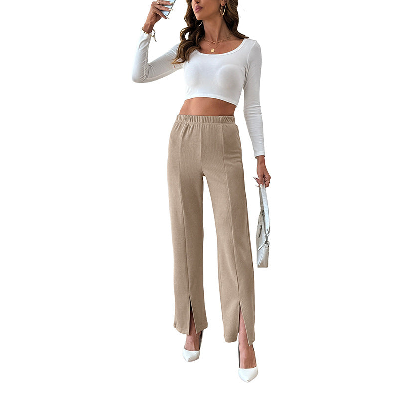 Damen weite Palazzo-Hose mit eleganten Schlitzen Stalluxe