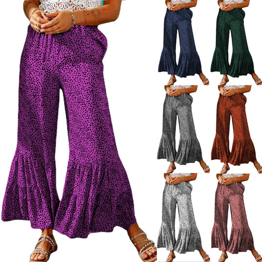 Damen Weite Palazzo-Hose mit voluminösem Saum und elastischem Bund Stalluxe