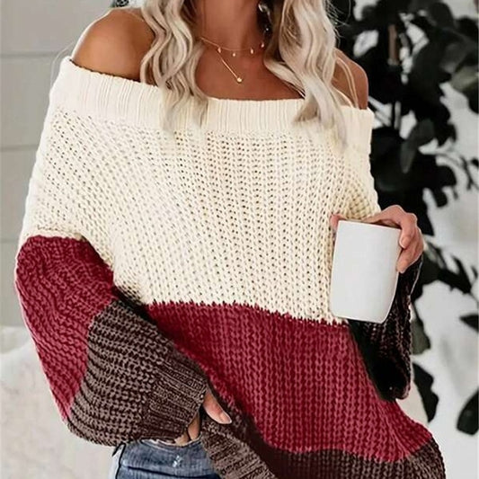 Damen Oversized Strickpullover mit lässigem Schnitt und offener Schulter Stalluxe